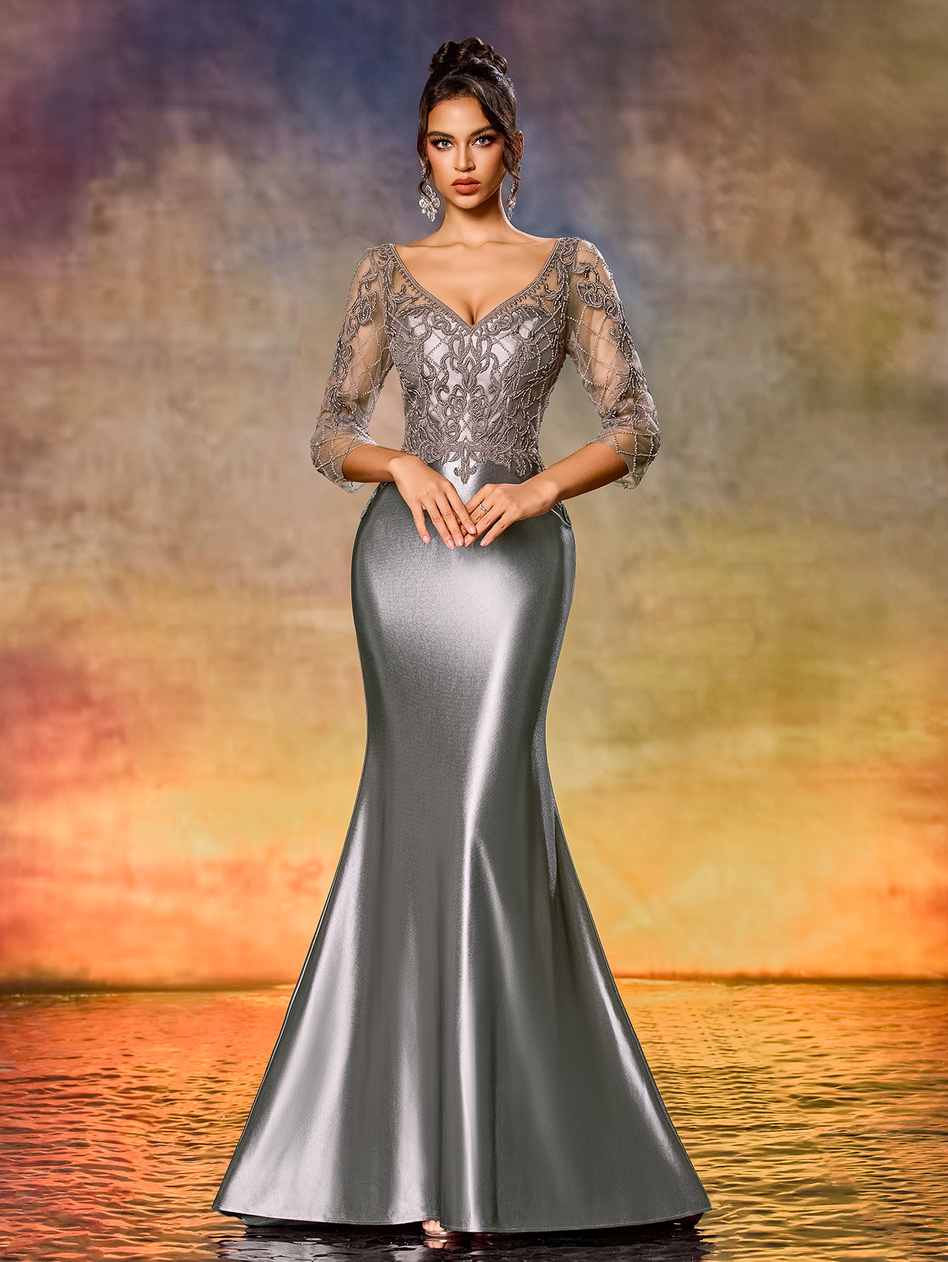 Modecrush Elegant Women Wedding Dress With White Color Embroidery Applique Mesh Tulle Ball Gown