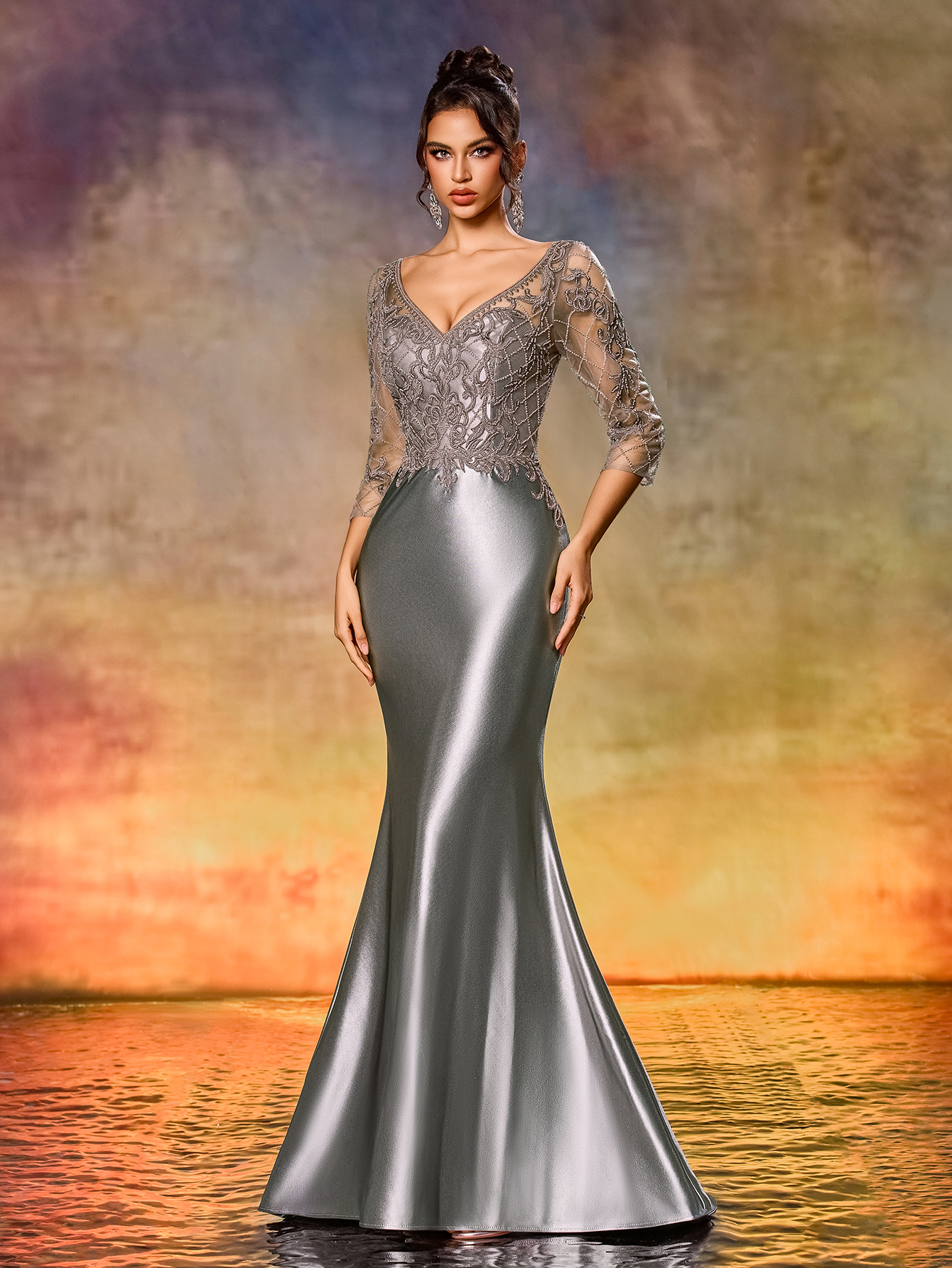 Modecrush Elegant Women Wedding Dress With White Color Embroidery Applique Mesh Tulle Ball Gown