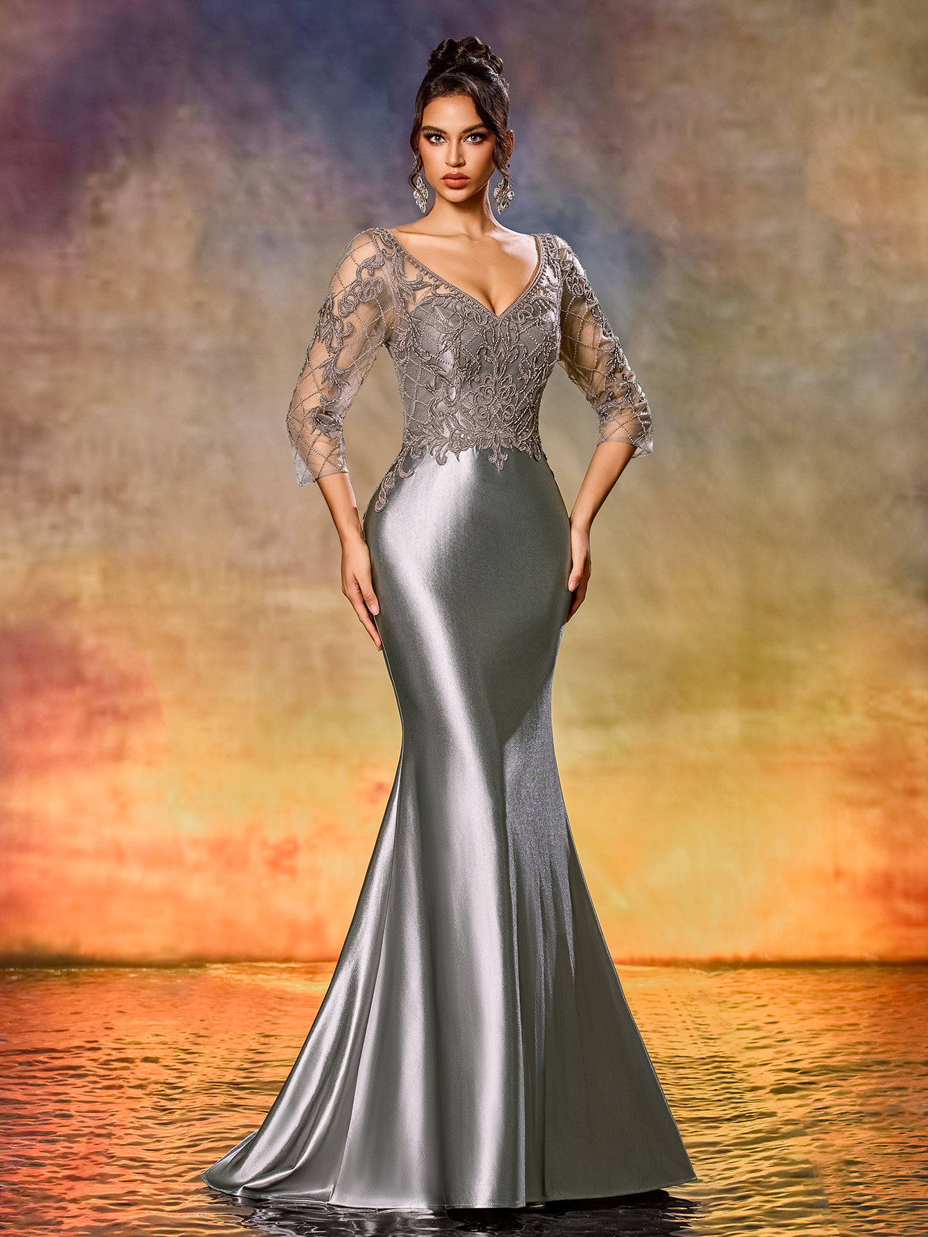 Modecrush Elegant Women Wedding Dress With White Color Embroidery Applique Mesh Tulle Ball Gown