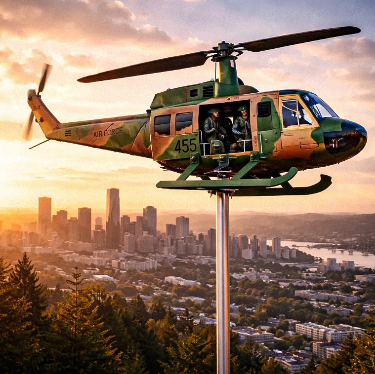 UH-1 Huey Helicopter Weathervane – Outdoor Garden Decor Model