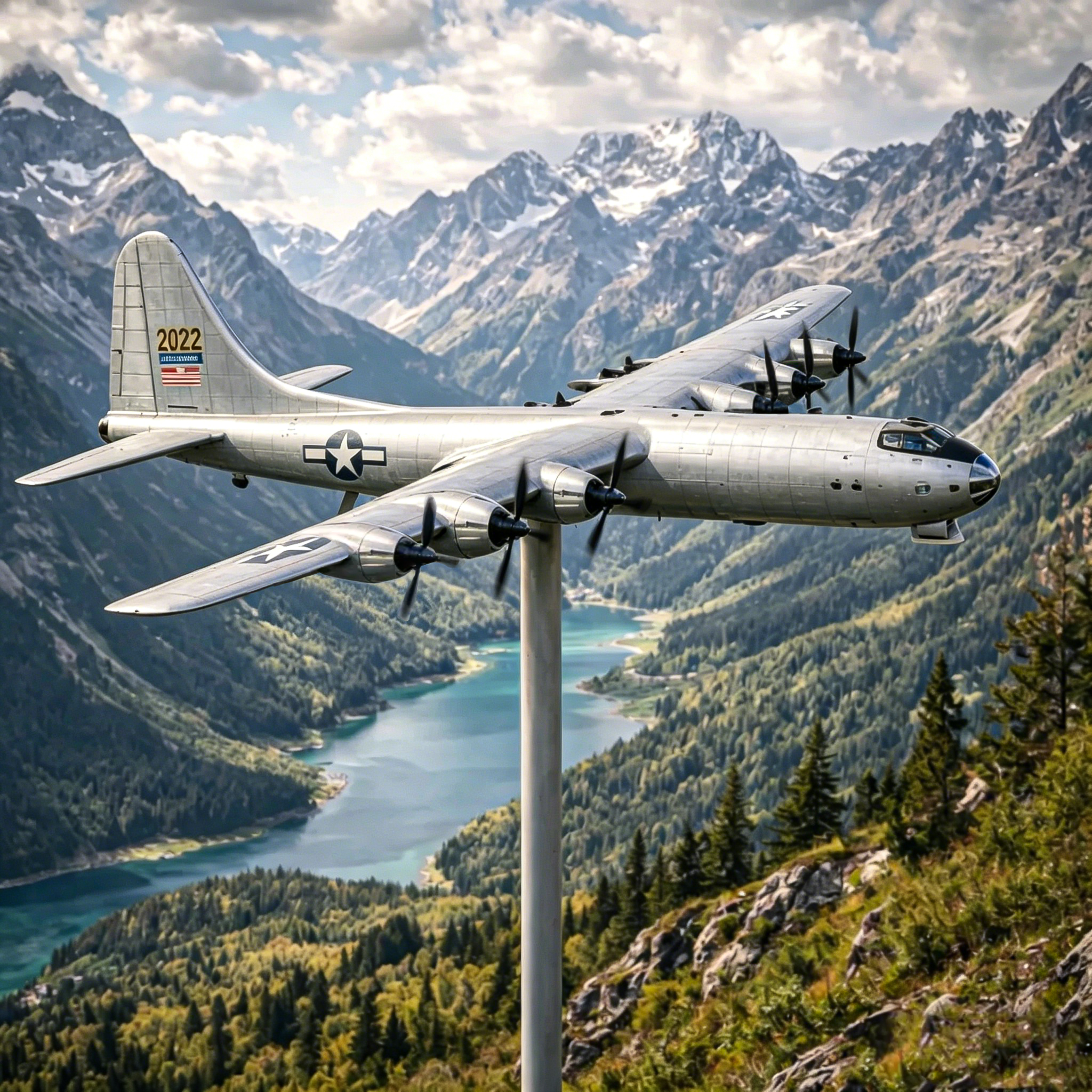 Convair B-36 Peacemaker Metal Weathervane, Cold War USAF Bomber Weatherproof Outdoor Garden Decor