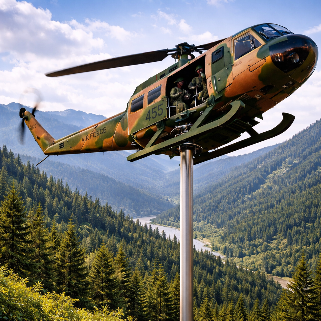 UH-1 Huey Helicopter Weathervane – Outdoor Garden Decor Model