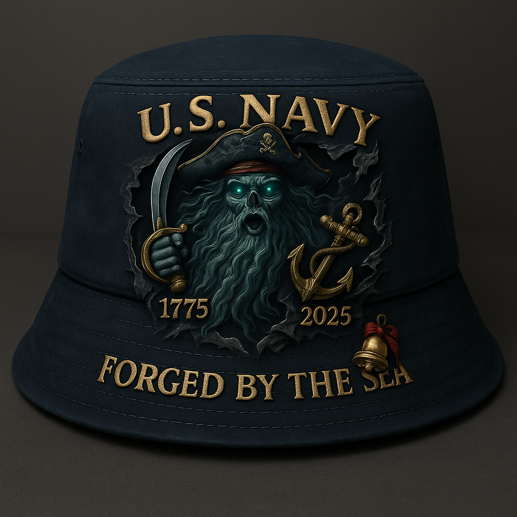 U.S. Navy “Ghost of the Deep” Fisherman Hat – Forged by the Sea, 1775–2025 ⚓💀