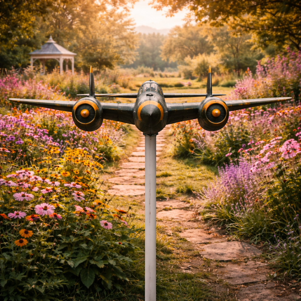 Lockheed P-38 Lightning Metal Weathervane, WWII Twin-Engine Fighter Outdoor Garden Decor