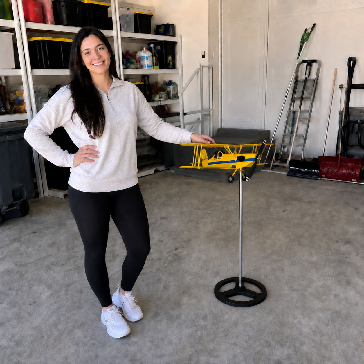 Golden Age Biplane Weathervane – Legendary Retro Aircraft Decor for Aviation Enthusiasts