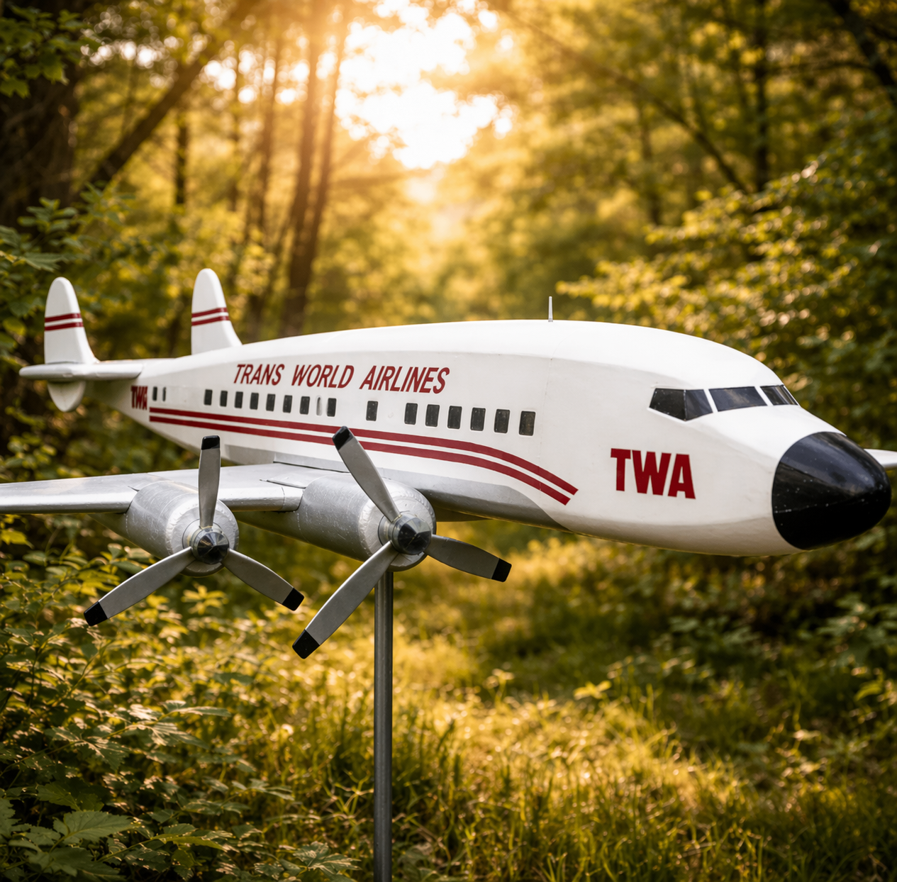 Lockheed L-1049 Weathervane, Custom TWA Vintage Airliner Wind Spinner, Unique Gift for Aviation Collectors