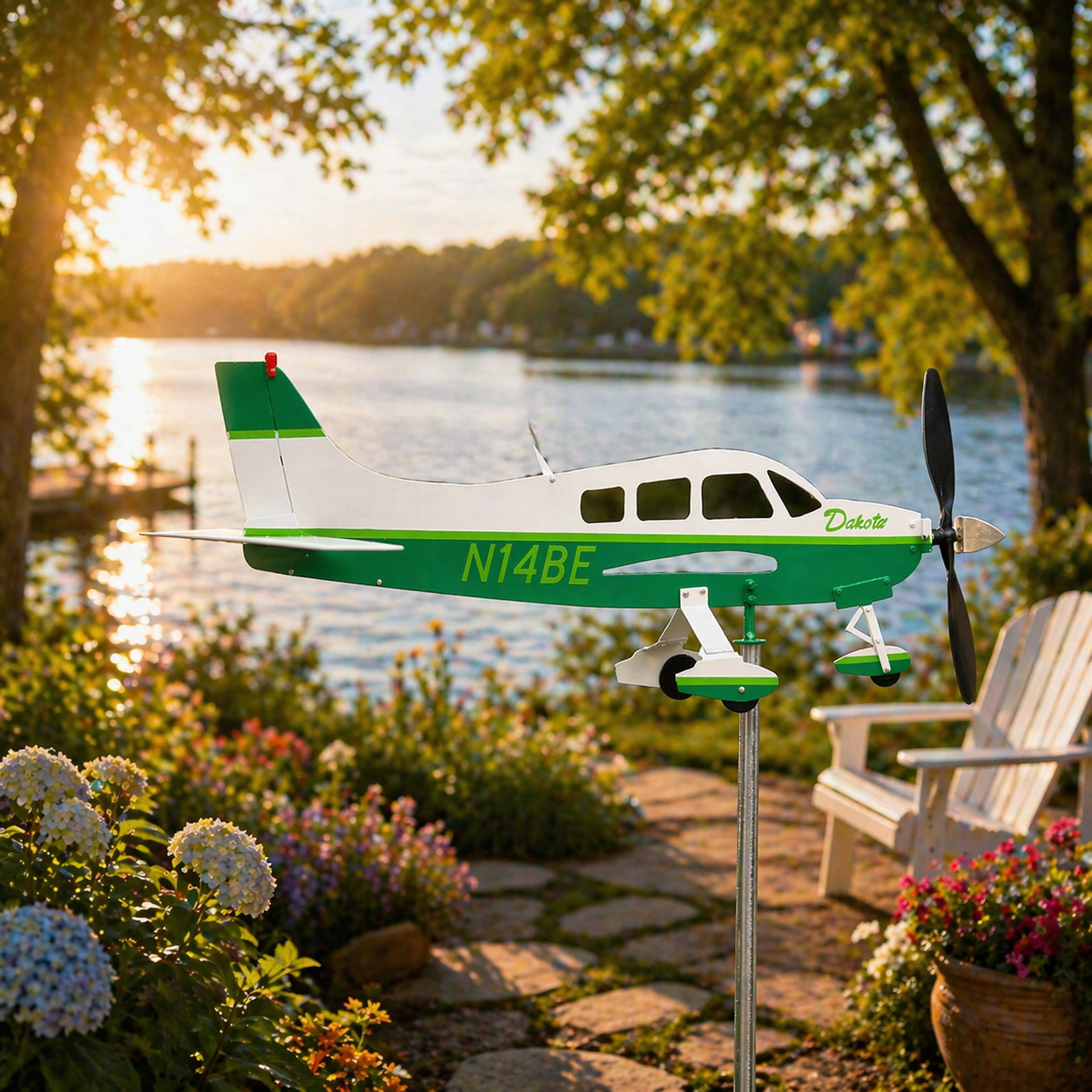 Piper Dakota Weathervane - PA-28 Cherokee Series Aircraft Decor for Aviation Collectors