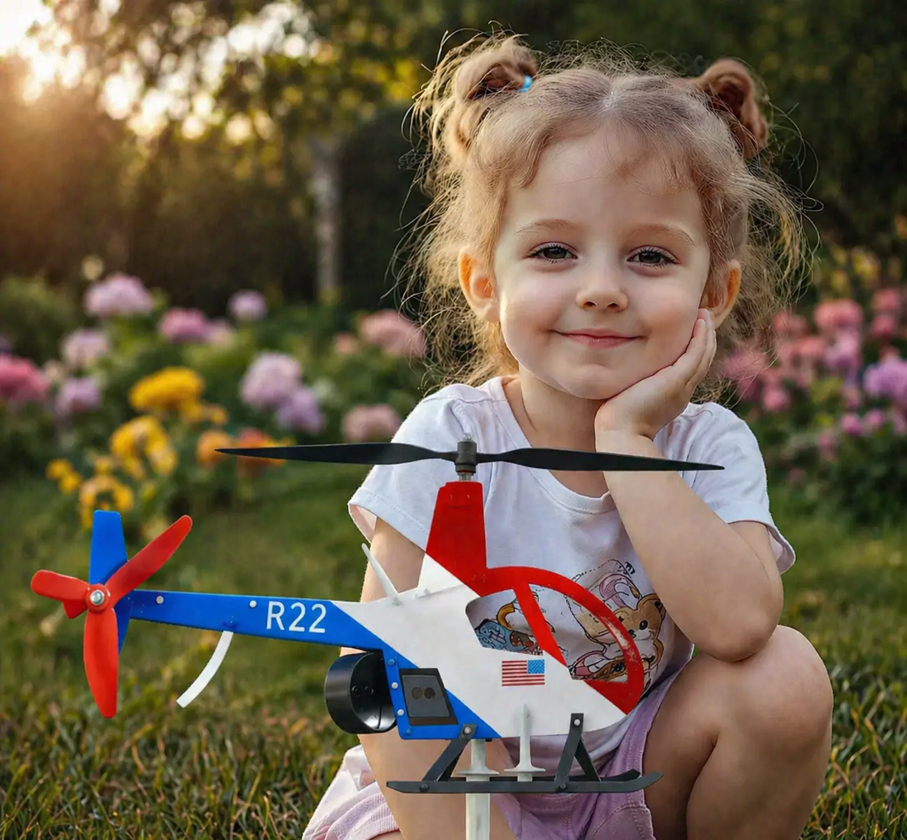 Robinson R22 Helicopter Weathervane Classic Aviation Training Legend Pilot Gift Outdoor Yard Art Decor