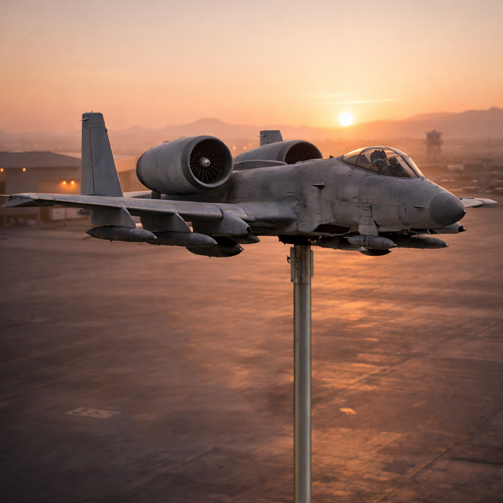 A-10 Warthog "BRRRRT" Attack Plane Weathervane - Military Aviation Outdoor Garden Decor