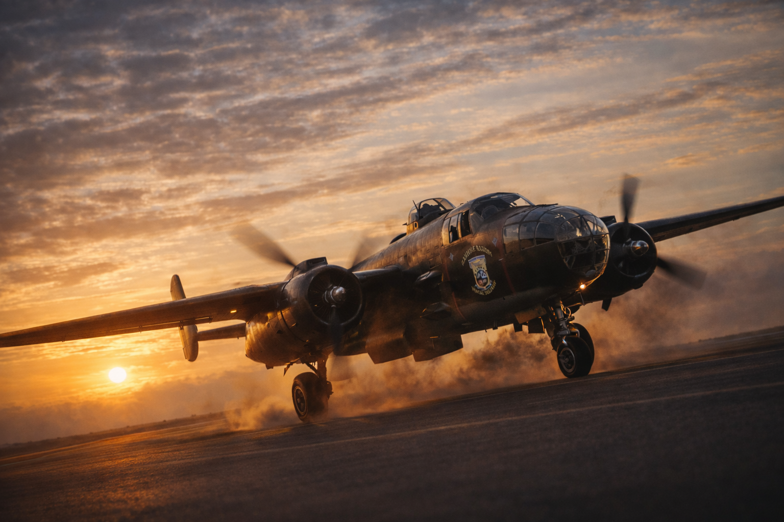 B-25 Mitchell Bomber Outdoor Garden Decor Model