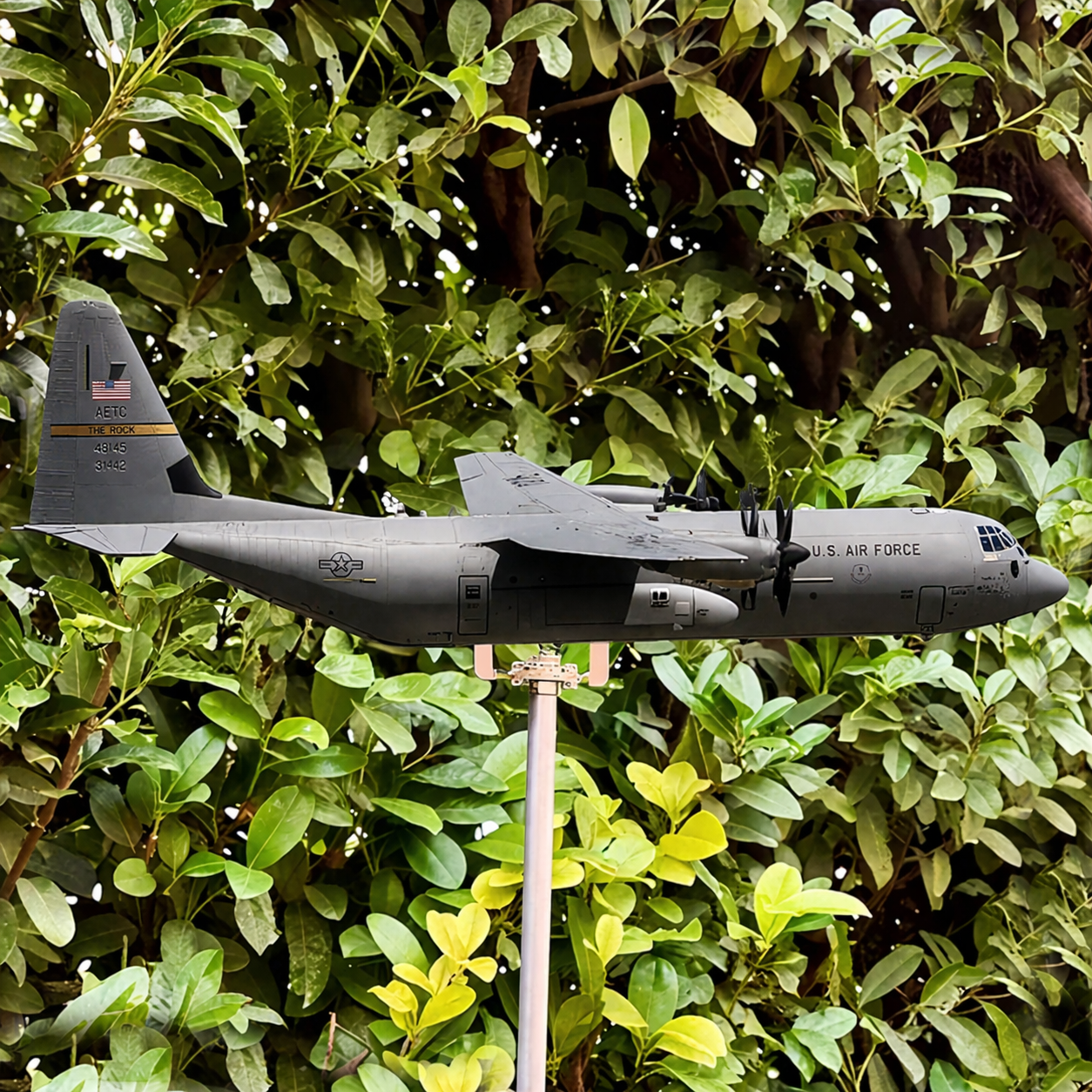 Personalized Lockheed C-130 Hercules Aircraft Weathervane - Military Garden Decor Outdoor Model