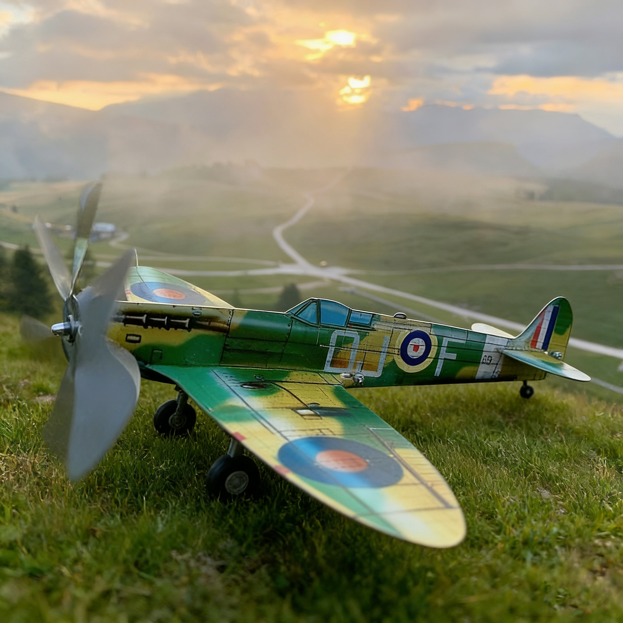 Personalized Supermarine Spitfire WWII Fighter Plane Weathervane – Metal Garden Wind Spinner