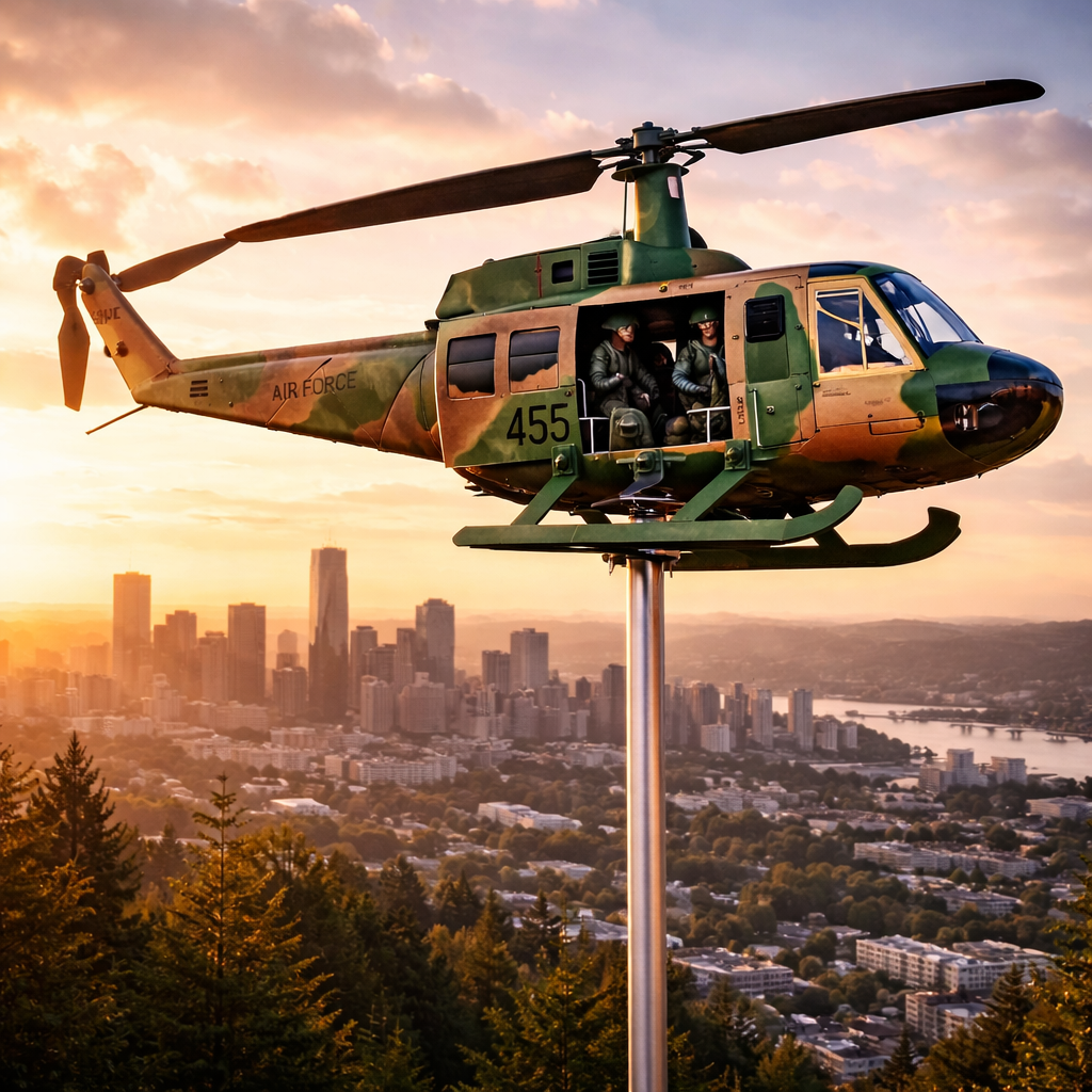 UH-1 Huey Helicopter Weathervane – Outdoor Garden Decor Model