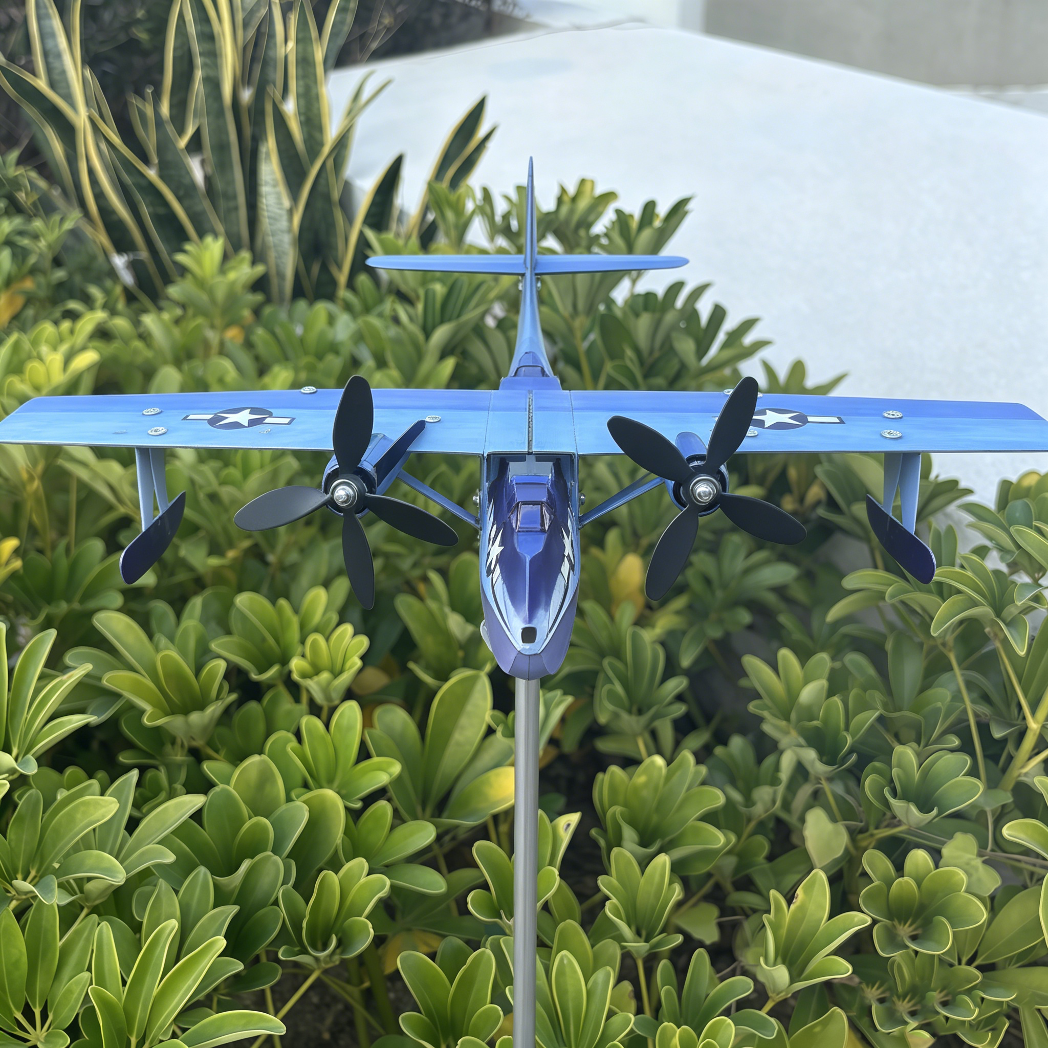 WWII PBY Catalina Flying Boat Metal Weathervane, WWII Navy Aircraft Outdoor Garden Decor