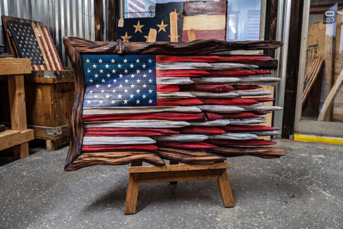 🇺🇸 Handmade Wooden American Flag Wall Art