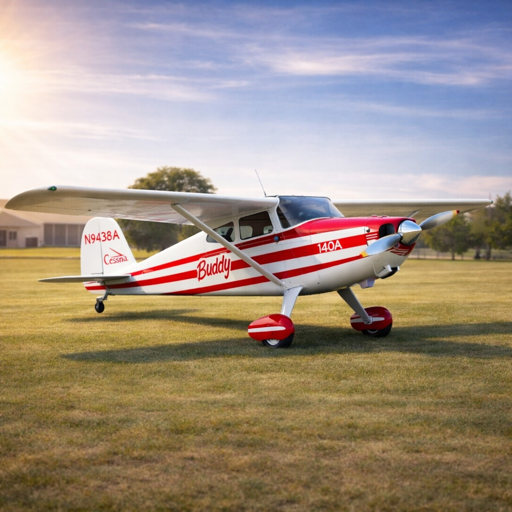 Personalized Cessna 140 Weathervane - Vintage Single-Engine Aircraft Outdoor Garden Decor for Aviation Enthusiasts