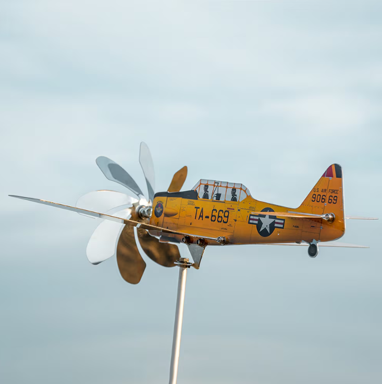 Personalized AT-6 Texan Aircraft Weathervane Garden Stake - Durable Outdoor Patio Decor for Aviation Enthusiasts