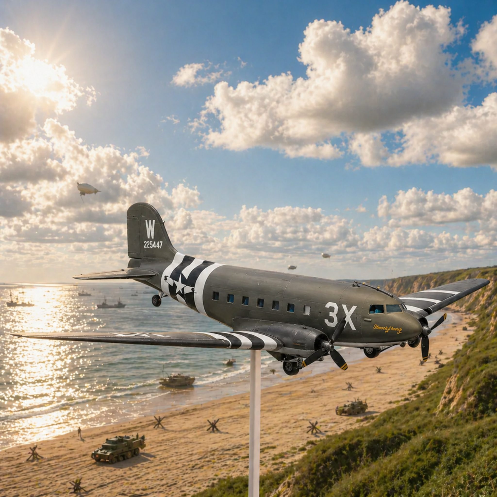 Iconic C-47 Skytrain D-Day Weathervane - WWII Aviation Tribute Wind Art