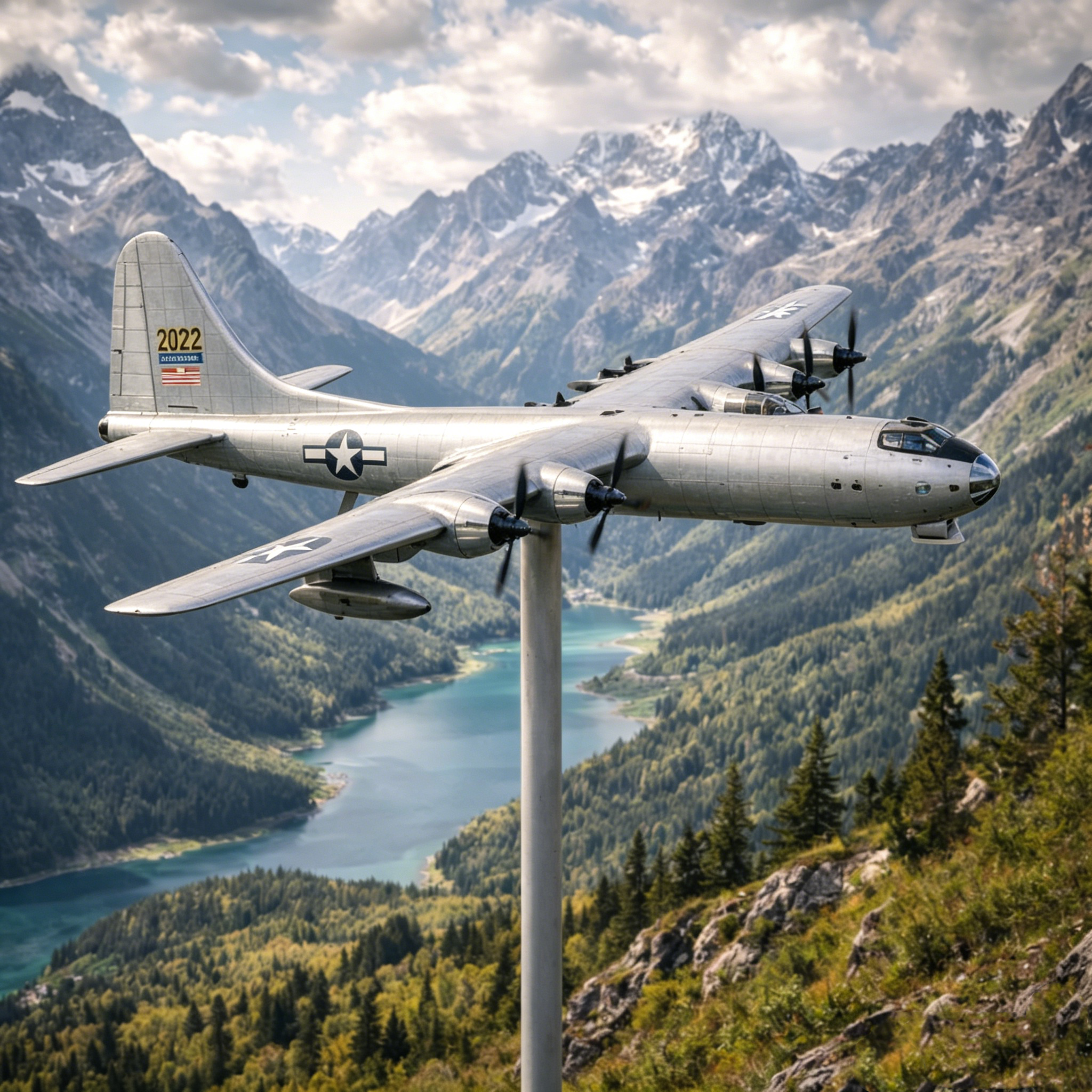 Convair B-36 Peacemaker Metal Weathervane, Cold War USAF Bomber Weatherproof Outdoor Garden Decor