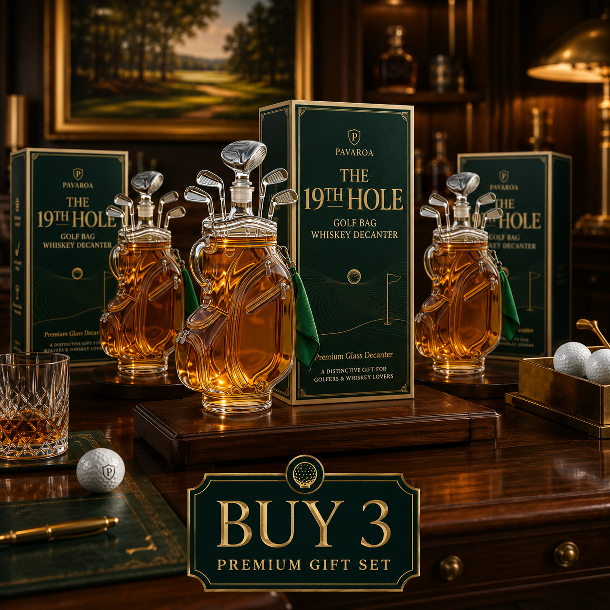 The 19th Hole — Golf Bag Whiskey Decanter