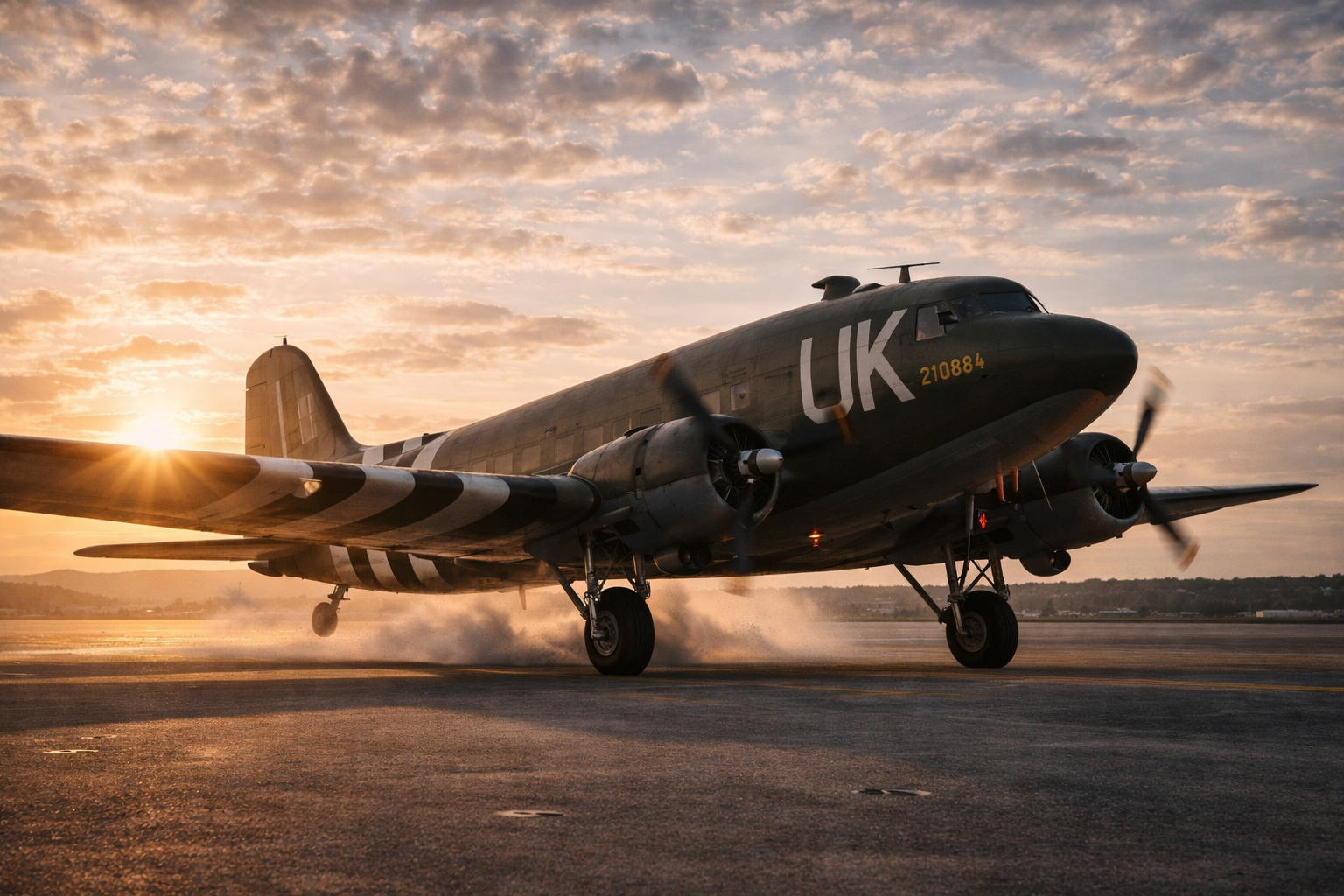 Iconic C-47 Skytrain D-Day Wind Art: A Tribute to WWII Aviation