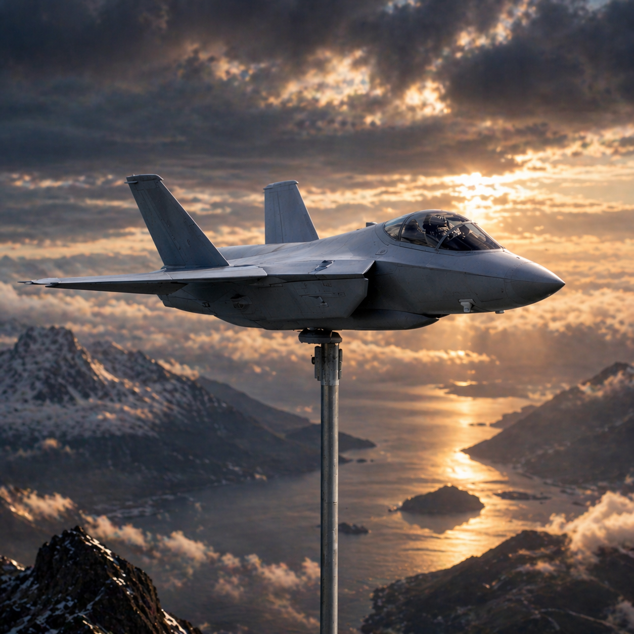 F-35 Lightning II 5th Gen Stealth Fighter Weathervane - Military Aircraft Garden Decor Wind Spinner