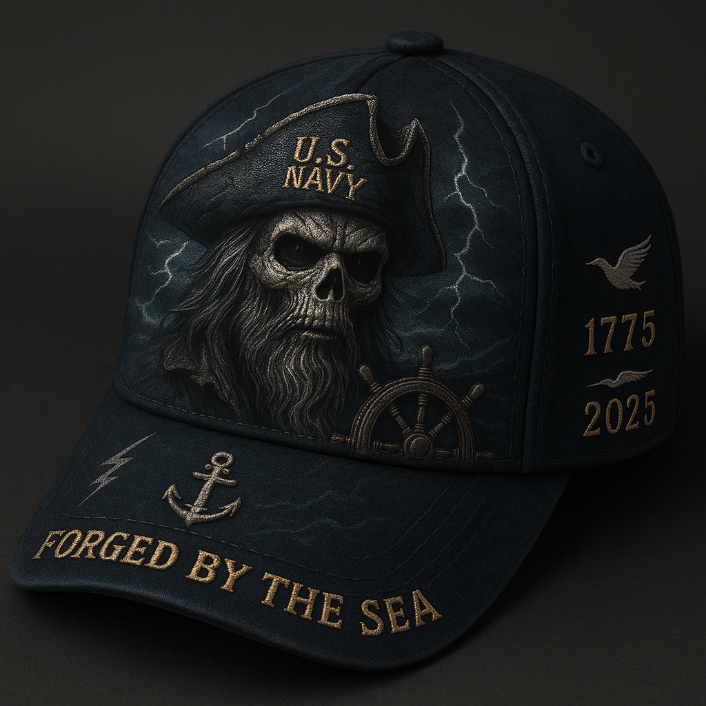 U.S. Navy 250th Anniversary Cap – Ghost Captain Forged by the Sea