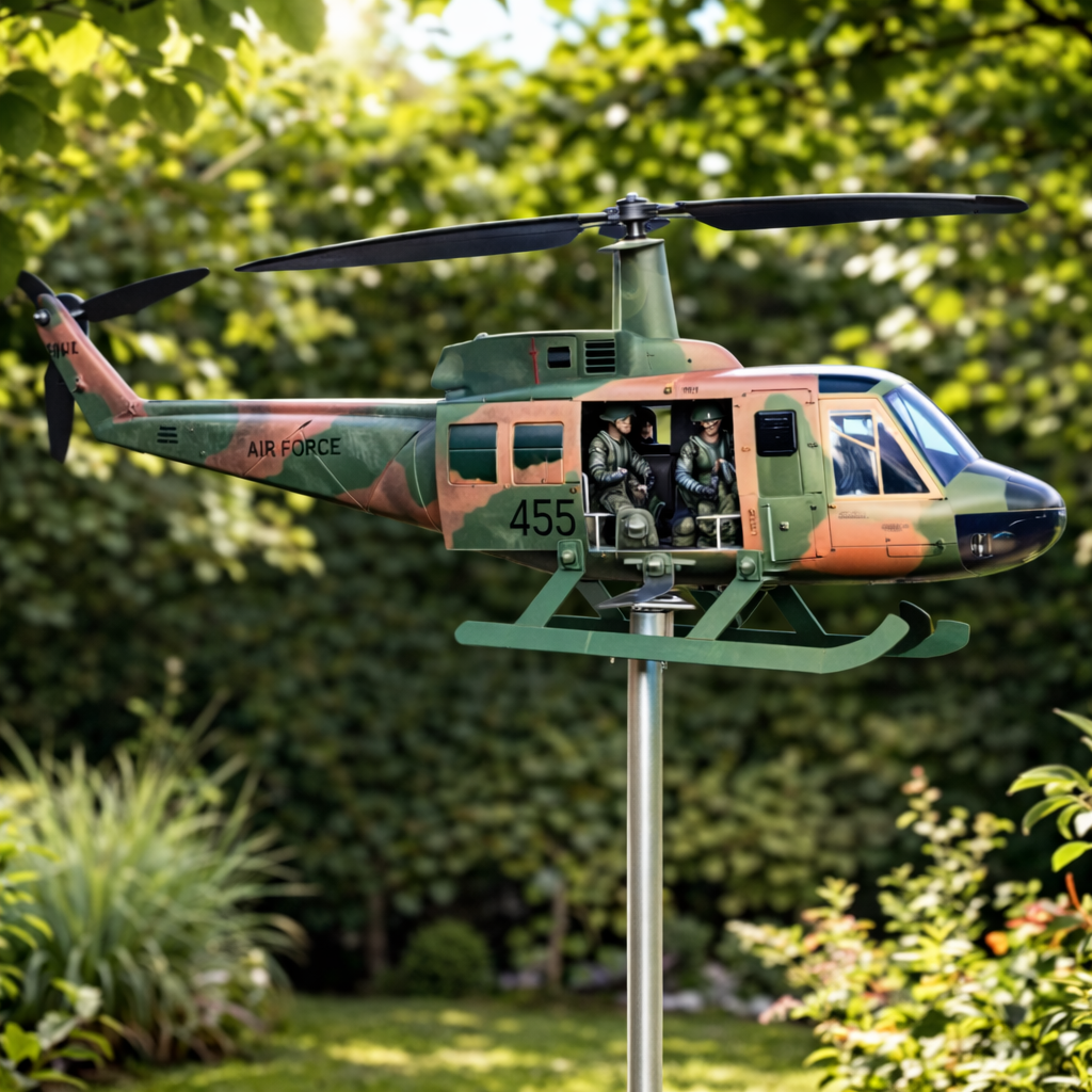 UH-1 Huey Helicopter Weathervane – Outdoor Garden Decor Model