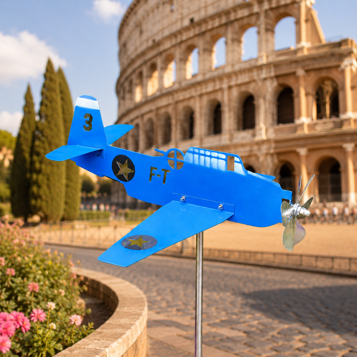 Blue Grumman TBF Avenger WWII Torpedo Bomber Metal Weathervane Pacific Theater Garden Decor