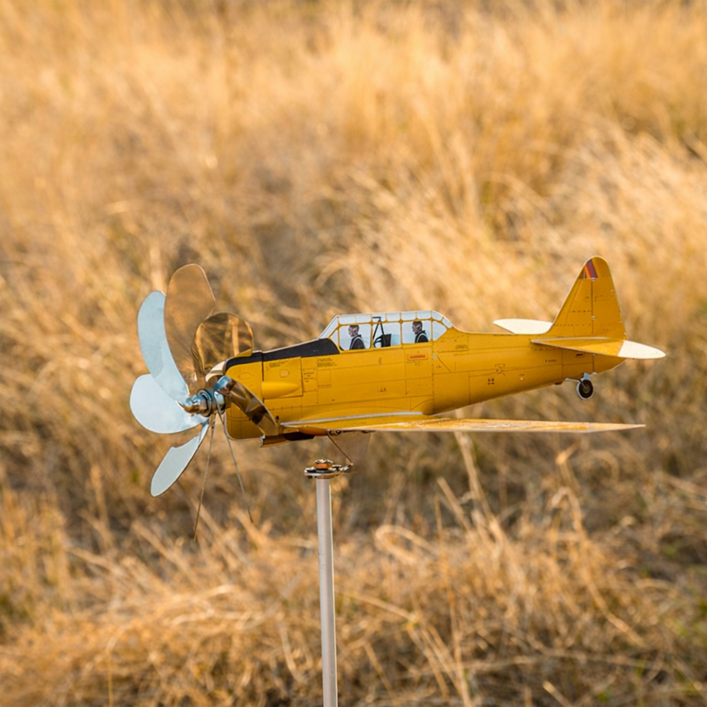 AT-6 Texan Plane Garden Stake - Durable Outdoor Patio Decor for Aviation Enthusiasts