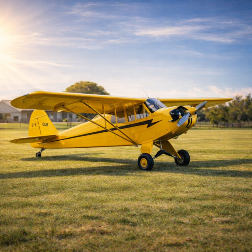 Personalized Piper J-3 Cub Weather Vane: Yellow Airplane Outdoor Decoration