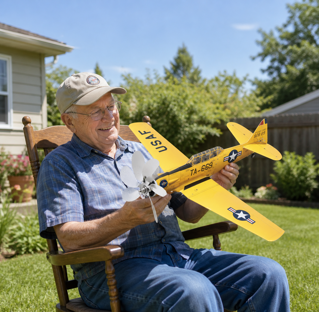 AT-6 Texan Aircraft Weathervane Garden Stake WWII Allied Pilot Training Legend Durable Outdoor Patio Decor