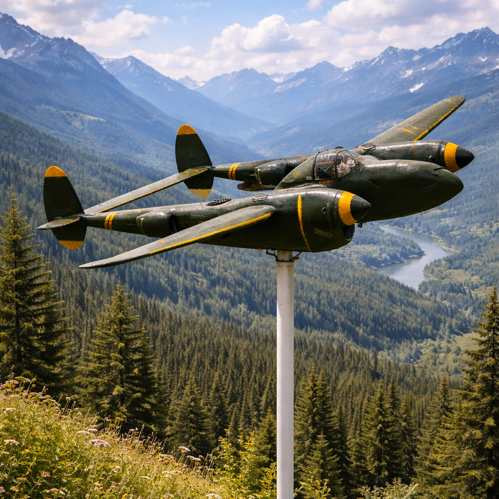 Lockheed P-38 Lightning Metal Weathervane, WWII Twin-Engine Fighter Outdoor Garden Decor