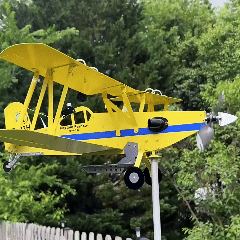 Personalized Golden Age Biplane Weathervane – Legendary Retro Aircraft Decor for Aviation Enthusiasts
