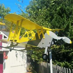 Personalized Golden Age Biplane Weathervane – Legendary Retro Aircraft Decor for Aviation Enthusiasts