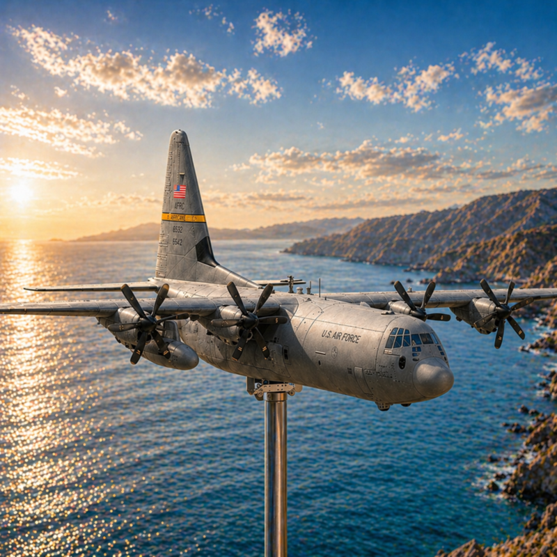 Lockheed C-130 Hercules Aircraft Weathervane - Military Garden Decor Outdoor Model