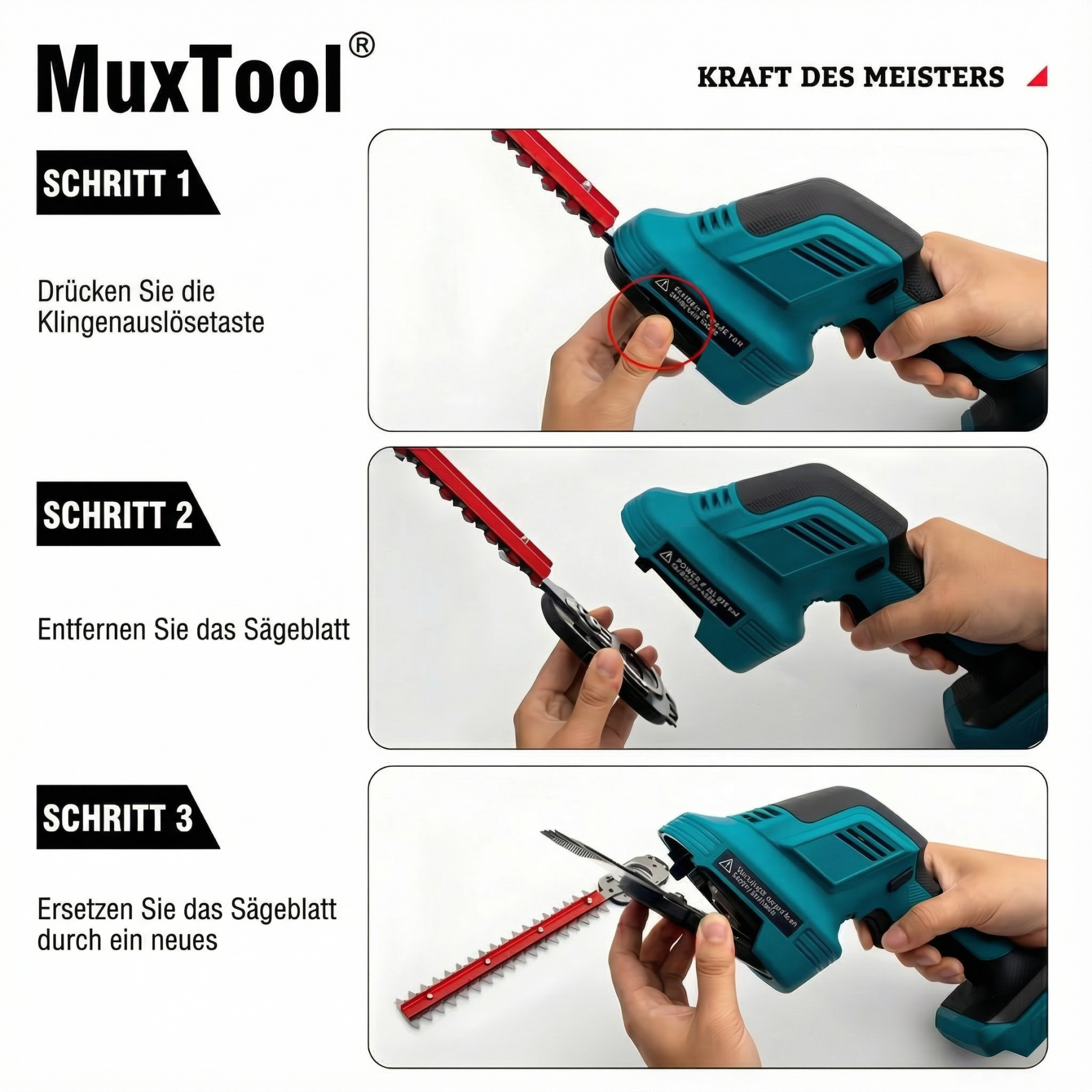 2‑in‑1 Kabellose Heckenschere mit 2 Akkus – Leichter und kompakter Gras‑ und Strauchschneider für Garten und Rasen
