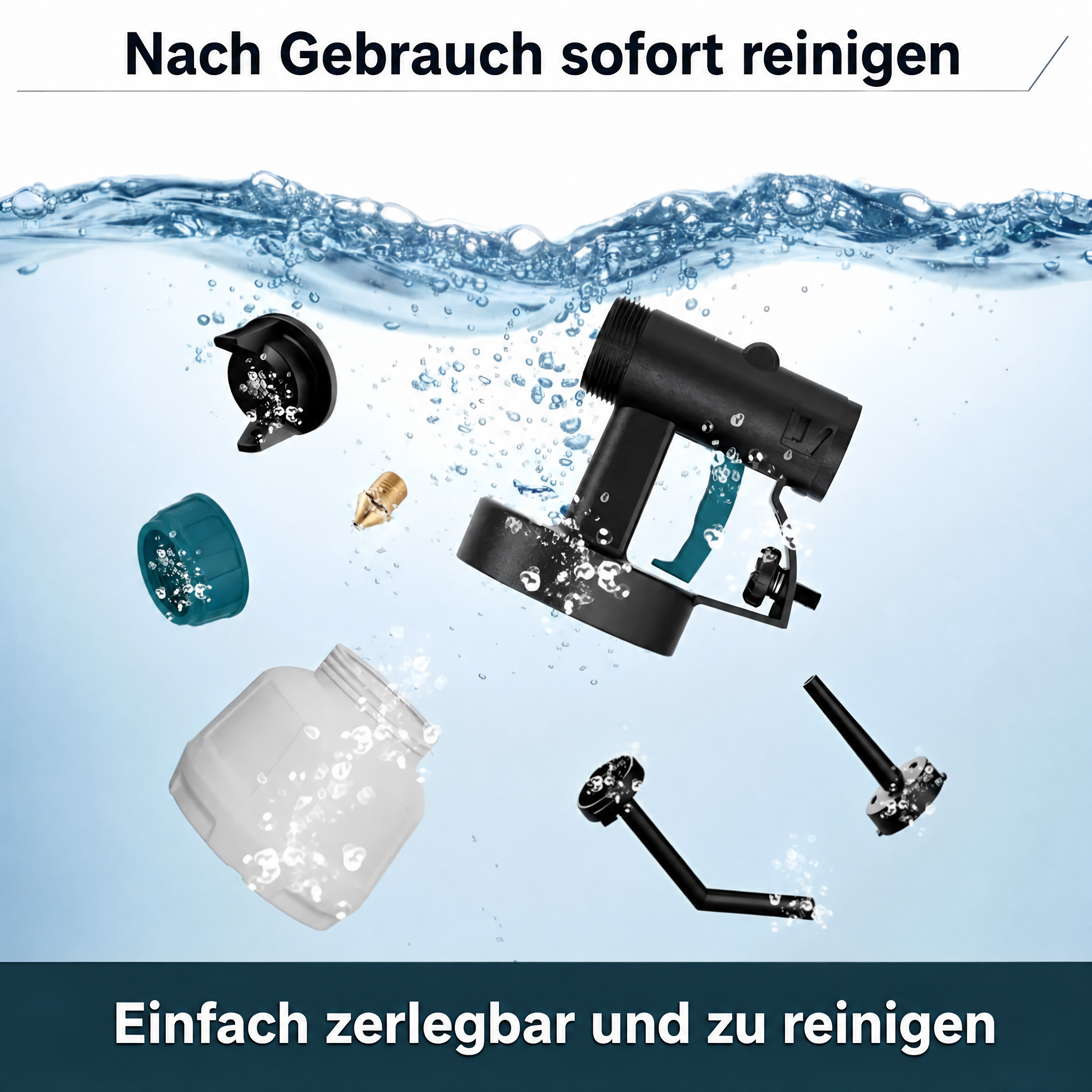 Akku-Hochdrucksprühpistole mit 2 Batterien