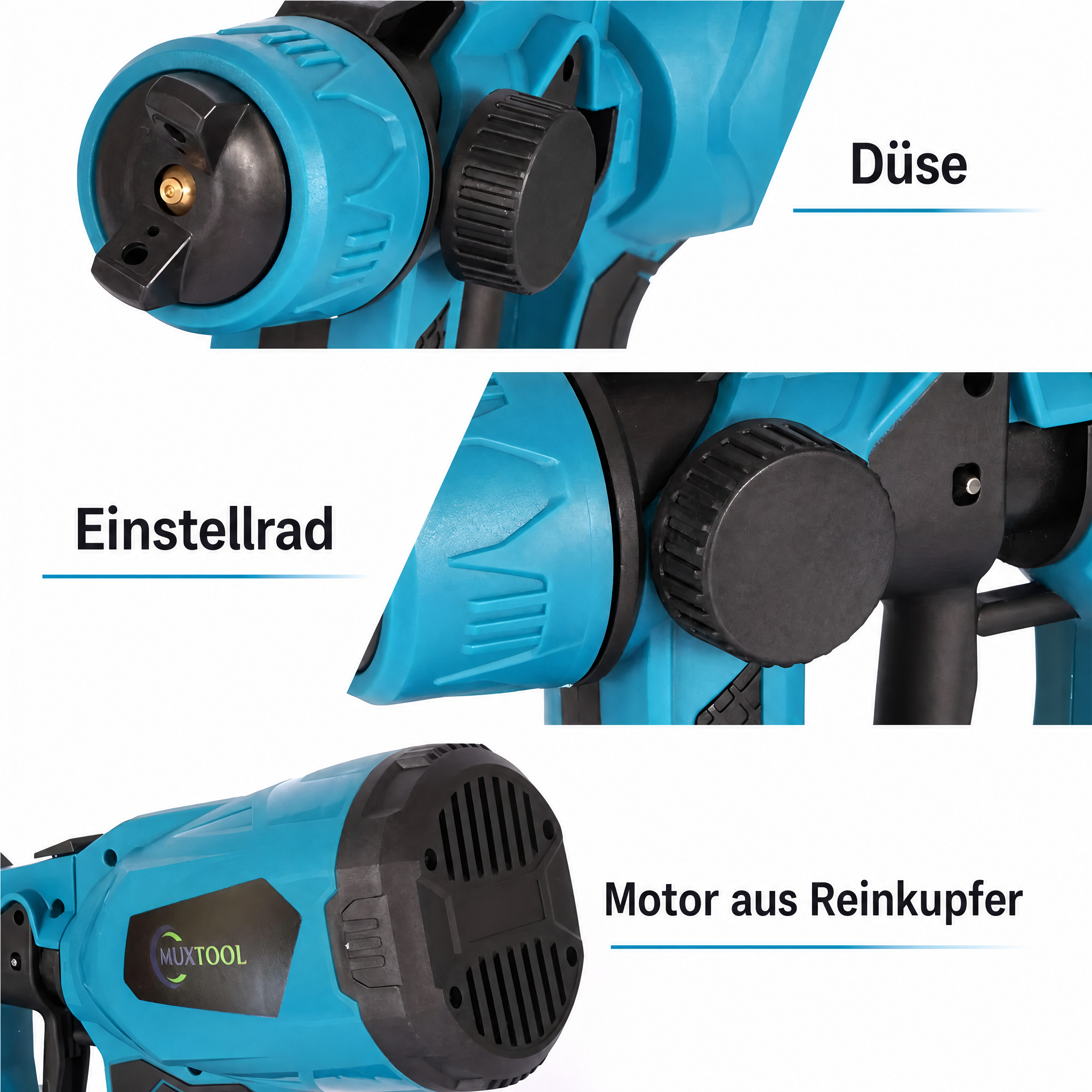 Akku-Hochdrucksprühpistole mit 2 Batterien