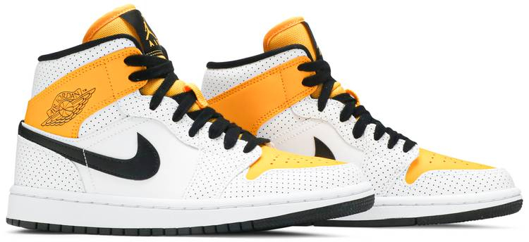 Wmns Mid 'Perforated - White University Gold' BQ6472-107