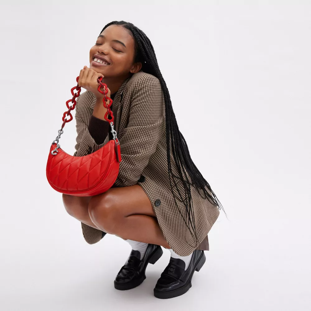 Mira Shoulder Bag With Pillow Quilting And Heart Strap