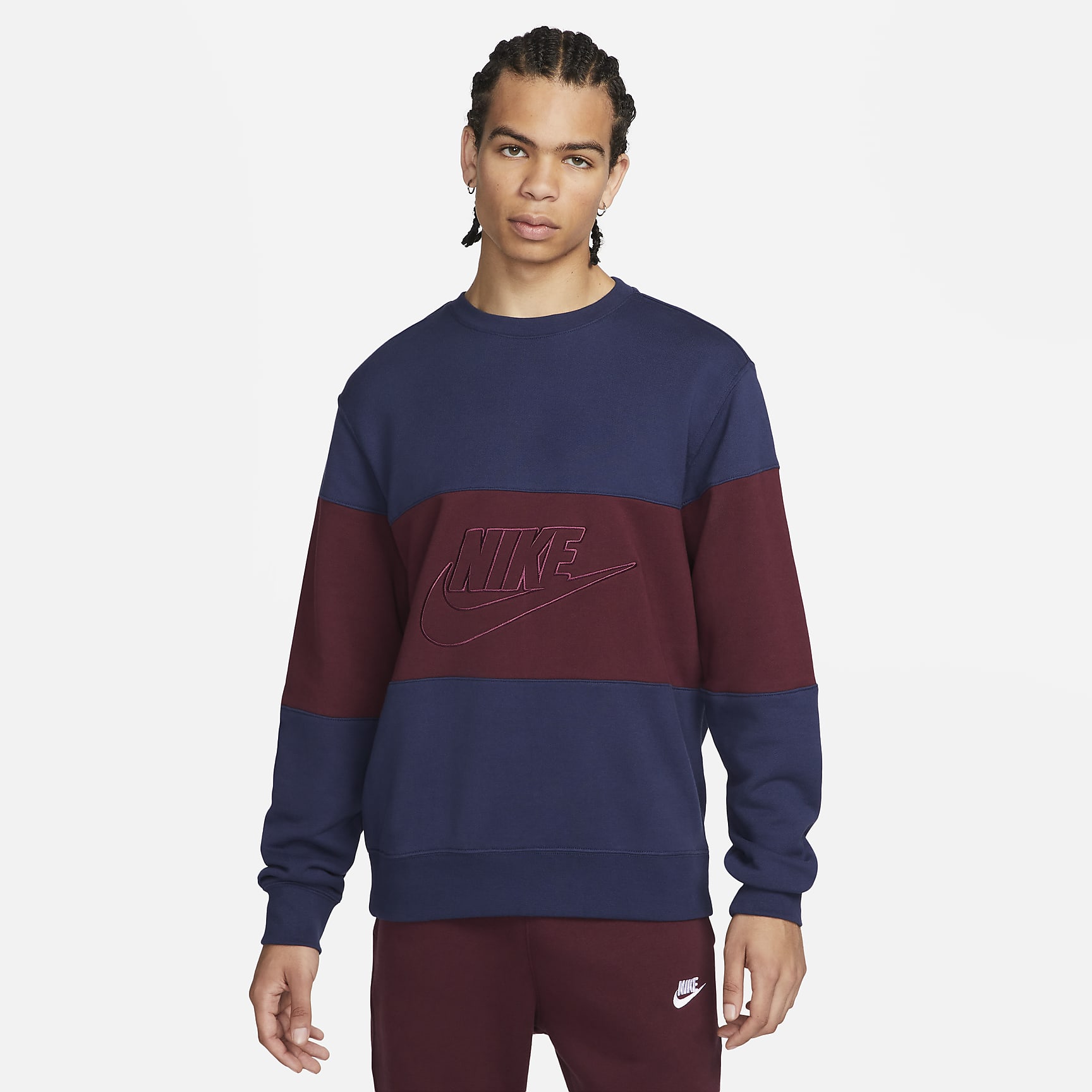 Club - Men's French Terry Color-Blocked Crew