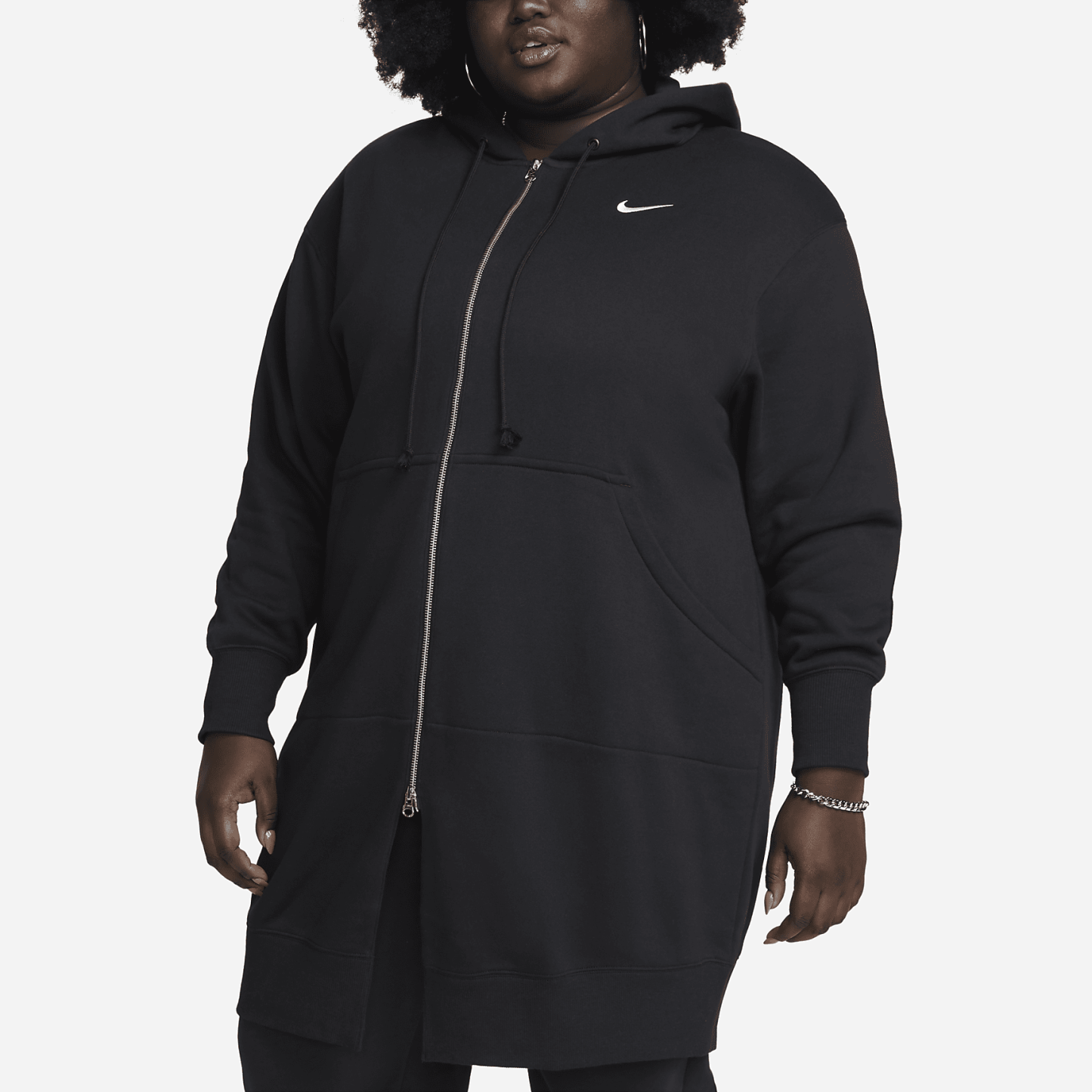 Sportswear - Women's Oversized Long Full-Zip Hoodie (Plus Size)