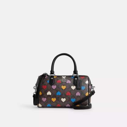 Coathtch  Rowan Satchel In Signature Canvas With Heart Print