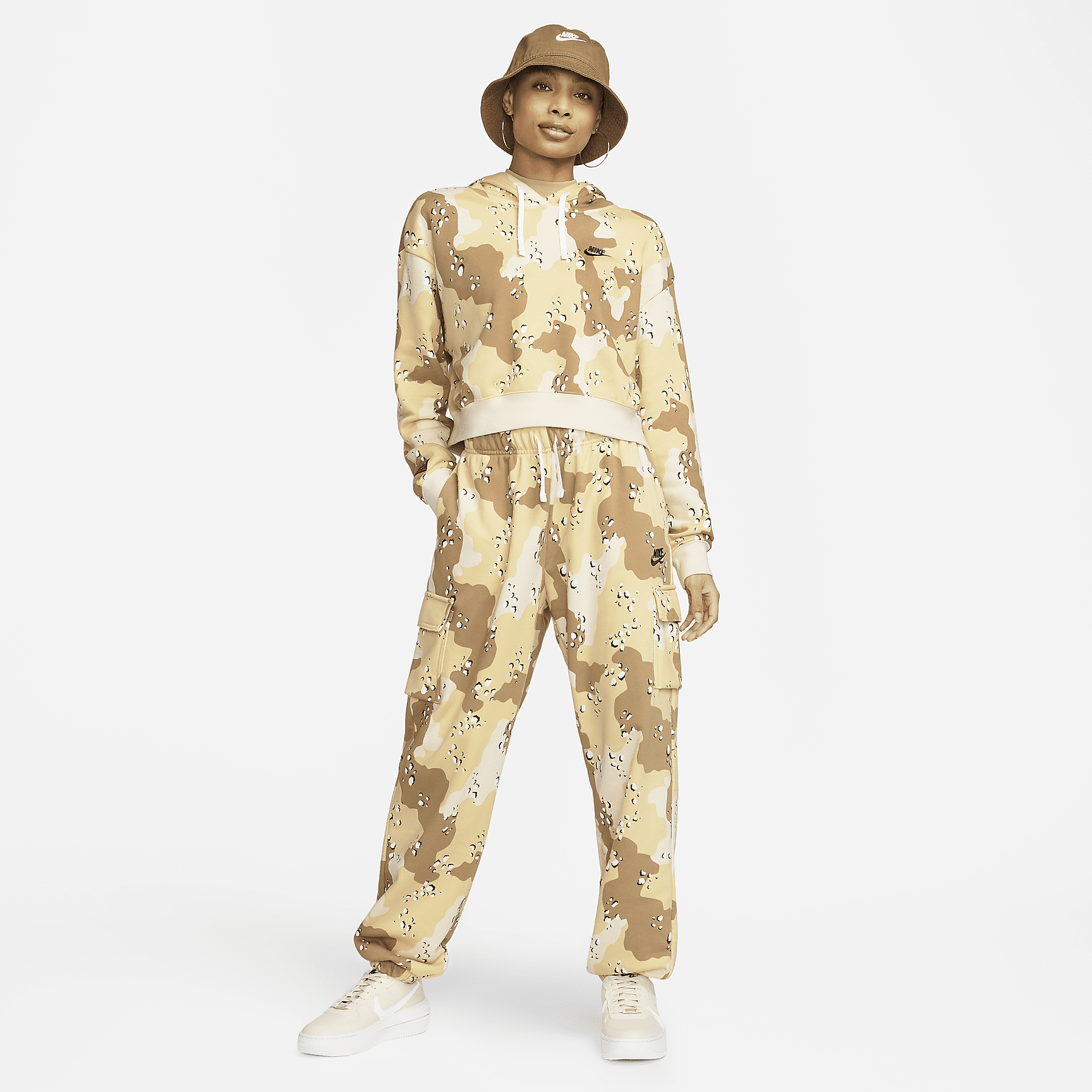 Sportswear Fleece - Women's Cropped Camo Hoodie