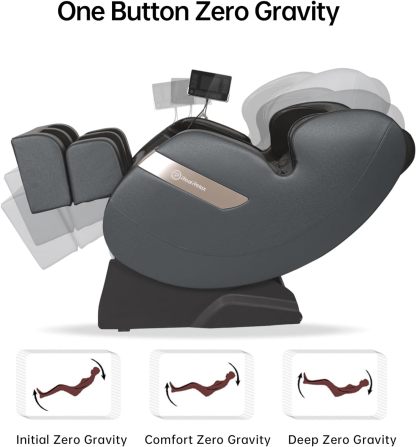 Real Relax 2022 Massage Chair of Dual-core S Track Recliner with Smart Voice Controller Zero Gravity (Brown)