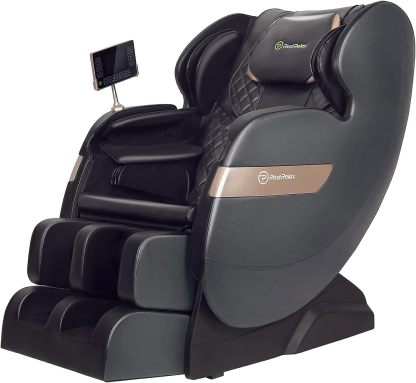 Real Relax 2022 Massage Chair of Dual-core S Track Recliner with Smart Voice Controller Zero Gravity (Brown)