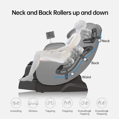 Real Relax 2022 Massage Chair of Dual-core S Track Recliner with Smart Voice Controller Zero Gravity (Brown)