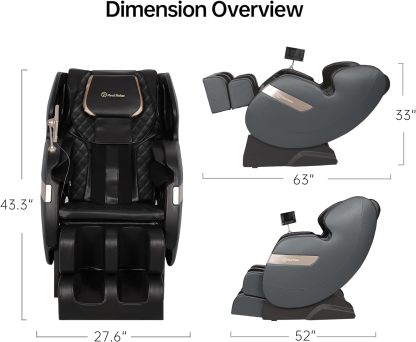 Real Relax 2022 Massage Chair of Dual-core S Track Recliner with Smart Voice Controller Zero Gravity (Brown)
