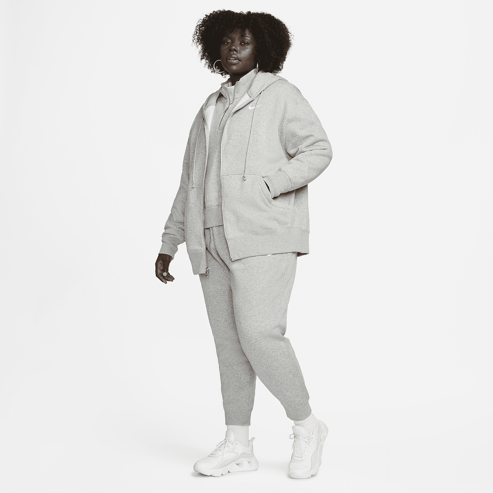 Sportswear Fleece - Women's Oversized Full-Zip Hoodie (Plus Size)